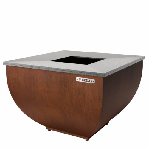 Gril z cortenu s ocelovou plotnou - KEDAR Optimus