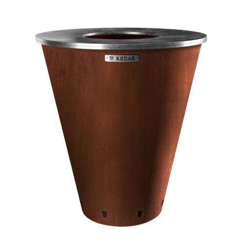 Gril z cortenu s ocelovou plotnou