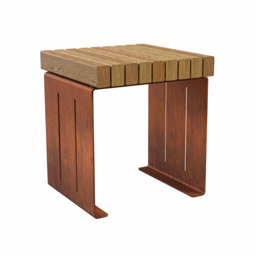 Stolička z Cortenu a Akátu