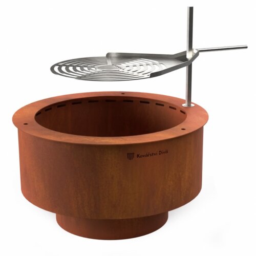 Cortenové ohniště s otočným nerezovým roštem